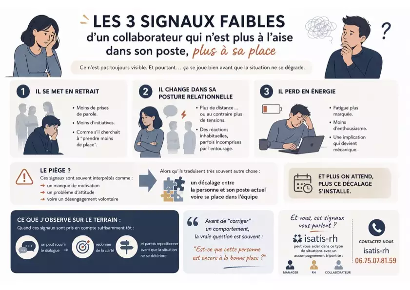 Les 3 signaux faibles d’un collaborateur qui n’est plus à l’aise dans son poste, plus à sa place